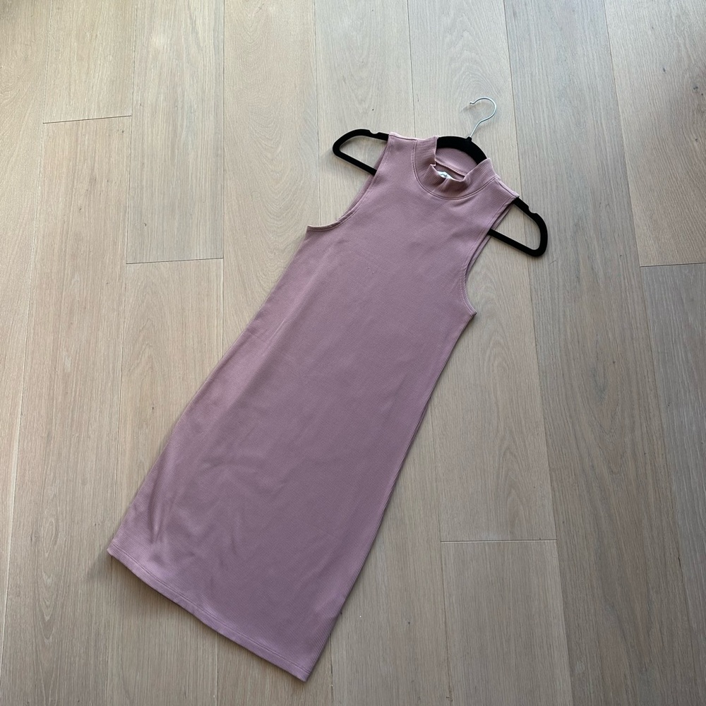 Abercrombie Pink Bodycon Ribbed Dress Size Medium Tall